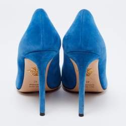 Pre Owned حذاء كعب عالي شارلوت أوليمبيا مونرو سويي أزرق مقدمة مدببة مقاس 40