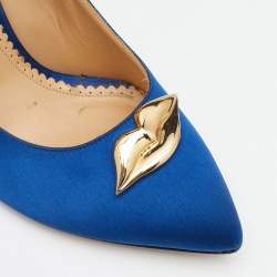 Pre Owned حذاء كعب عالي شارلوت اوليمبيا ليبي ايفا ساتان أزرق مقاس 39