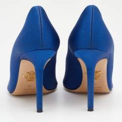 Pre Owned حذاء كعب عالي شارلوت اوليمبيا ليبي ايفا ساتان أزرق مقاس 39