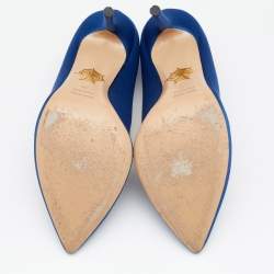 Pre Owned حذاء كعب عالي شارلوت اوليمبيا ليبي ايفا ساتان أزرق مقاس 39