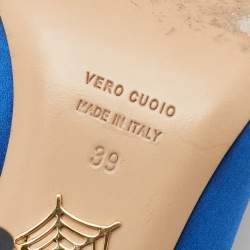 Pre Owned حذاء كعب عالي شارلوت اوليمبيا ليبي ايفا ساتان أزرق مقاس 39