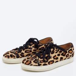 Charlotte Olympia Beige/Brown Leopard Print Calf Hair Purrfect Low