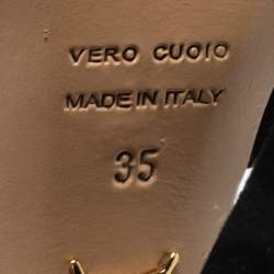 Pre Owned Charlotte Olympia Black Suede Peep-Toe Platform Ankle Strap Sandals Size 35