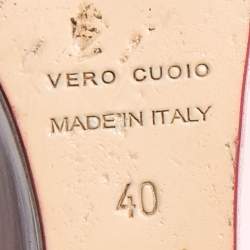 Pre Owned Charlotte Olympia Pink Leather Wedge Platform Slingback Sandals Size 40