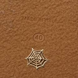 Pre Owned Charlotte Olympia Green Suede and Fabric Knotted Bow Slides Size 40