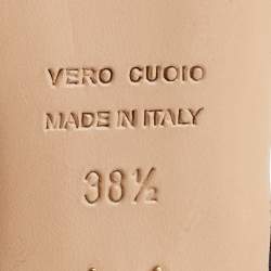 Pre Owned Charlotte Olympia Black Canvas Pointed Toe Ankle Strap Flats Size 38.5