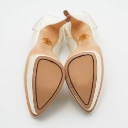 مملوكة مسبقًا Charlotte Olympia White Satin Paloma Platform Pumps Size 39