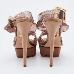 Charlotte Olympia Brown PVC Take 85 Film Strip Sandals Size 36