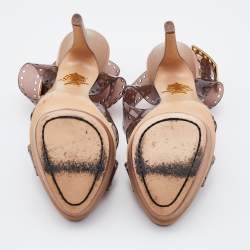 Charlotte Olympia Brown PVC Take 85 Film Strip Sandals Size 36