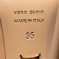 Pre Owned Charlotte Olympia Beige Leather Daphne Platform Pumps Size 35