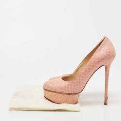 Charlotte Olympia Pink Python Priscilla Platform Pumps Size 37