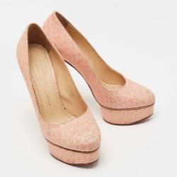 Charlotte Olympia Pink Python Priscilla Platform Pumps Size 37