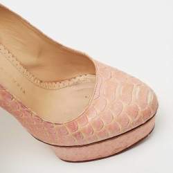 Charlotte Olympia Pink Python Priscilla Platform Pumps Size 37