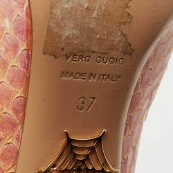 Charlotte Olympia Pink Python Priscilla Platform Pumps Size 37
