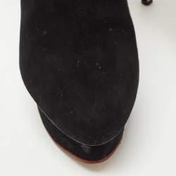 Charlotte Olympia Black Suede Platform Ankle Booties Size 38