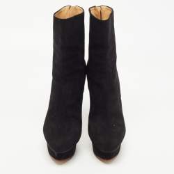 Charlotte Olympia Black Suede Platform Ankle Booties Size 38