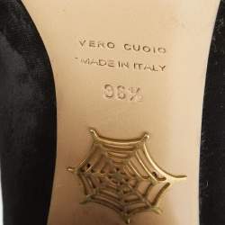 Pre Owned Charlotte Olympia Black Velvet Alba Ankle Boots Size 36.5