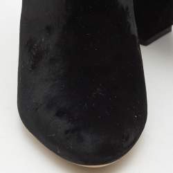 Pre Owned Charlotte Olympia Black Velvet Alba Ankle Boots Size 36.5