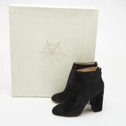 Pre Owned Charlotte Olympia Black Velvet Alba Ankle Boots Size 36.5