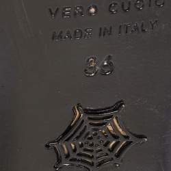 مملوكة مسبقًا Charlotte Olympia Gold Leather Embellished Ankle Strap Flat Sandals Size 36