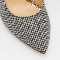 Charlotte Olympia Black/White Fabric Block Heel Pumps Size 38
