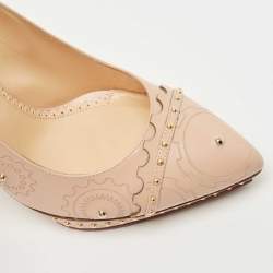Pre Owned Charlotte Olympia Pink Leather Studded Platform Pumps Size 39