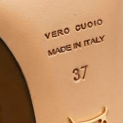 Pre Owned Charlotte Olympia Olive Green Patent Leather Peep Toe Platform Pumps Size 37