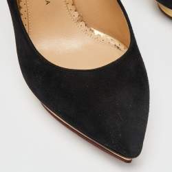 Charlotte Olympia Black Suede Dotty Platform Pumps Size 36