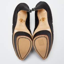 Pre Owned Charlotte Olympia Black/Pink Satin Platform Pumps Size 39.5