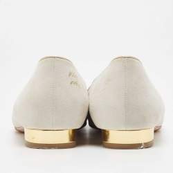 Pre Owned Charlotte Olympia Grey Suede Aquarius Zodiac Smoking Slippers Size 41