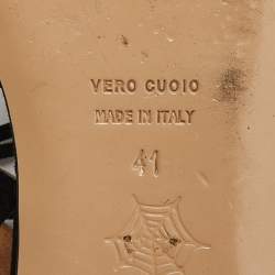 Pre Owned Charlotte Olympia Black Suede Miss Muffet Flat Sandals Size 41