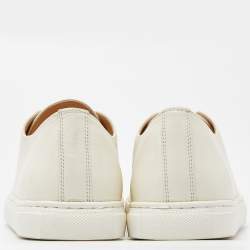 Pre Owned Charlotte Olympia White Leather Kiss Me Low Top Sneakers Size 38