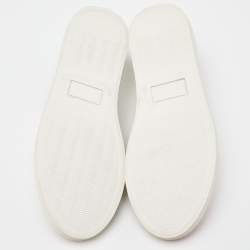 Pre Owned Charlotte Olympia White Leather Kiss Me Low Top Sneakers Size 38