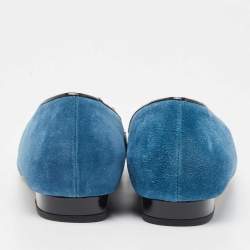 Charlotte Olympia Blue Suede Kitty Ballet Flats Size 42