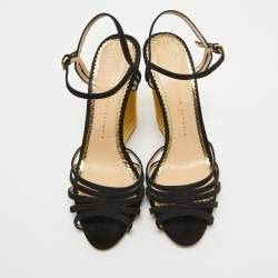 Charlotte Olympia Black Sandals Ankle Strap Sandals Size 40