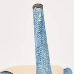 Charlotte Olympia Blue Demin Knotted Slides Size 41 