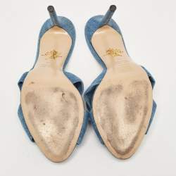 Charlotte Olympia Blue Demin Knotted Slides Size 41 