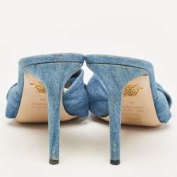 Charlotte Olympia Blue Demin Knotted Slides Size 41 