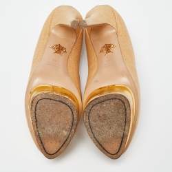 Charlotte Olympia Light Brown Raffia Dolly Pumps Size 42