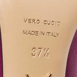 Pre Owned Charlotte Olympia Purple Satin Platform Pumps Size 37.5