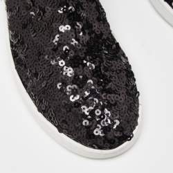 Charlotte Olympia Black Sequin Sock Sneakers Size 39