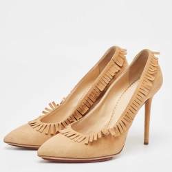 Charlotte Olympia Beige Suede Pointed Toe  Pumps Size 39