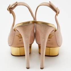 Charlotte Olympia Beige Suede Dolly Slingback Pumps Size 39