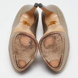 Pre Owned Charlotte Olympia Gold Leather Platform Pumps Size 36