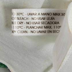 Pre Owned Charo Ruiz White/Green Broderie Anglaise Cotton Tiered Mini Dress 