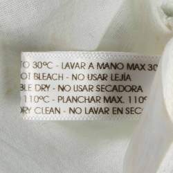 Pre Owned Charo Ruiz White/Green Broderie Anglaise Cotton Tiered Mini Dress 