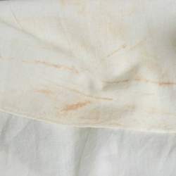 Pre Owned Charo Ruiz White/Green Broderie Anglaise Cotton Tiered Mini Dress 