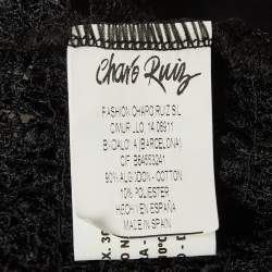 Charo Ruiz Black Lace Sheer Dana Top L