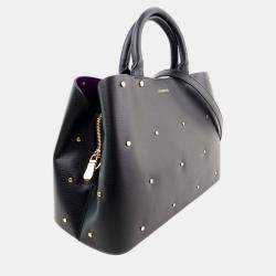 Charriol Black/Purple Leather Coralie Handbag