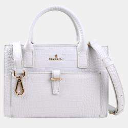 Charriol Light Grey Leather Christina Handbag